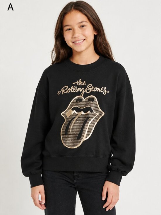abercrombie kids Other - Abercrombie Kids Rolling Stones Graphic Sweatshirt 11/12 Black Rock Band Pullove